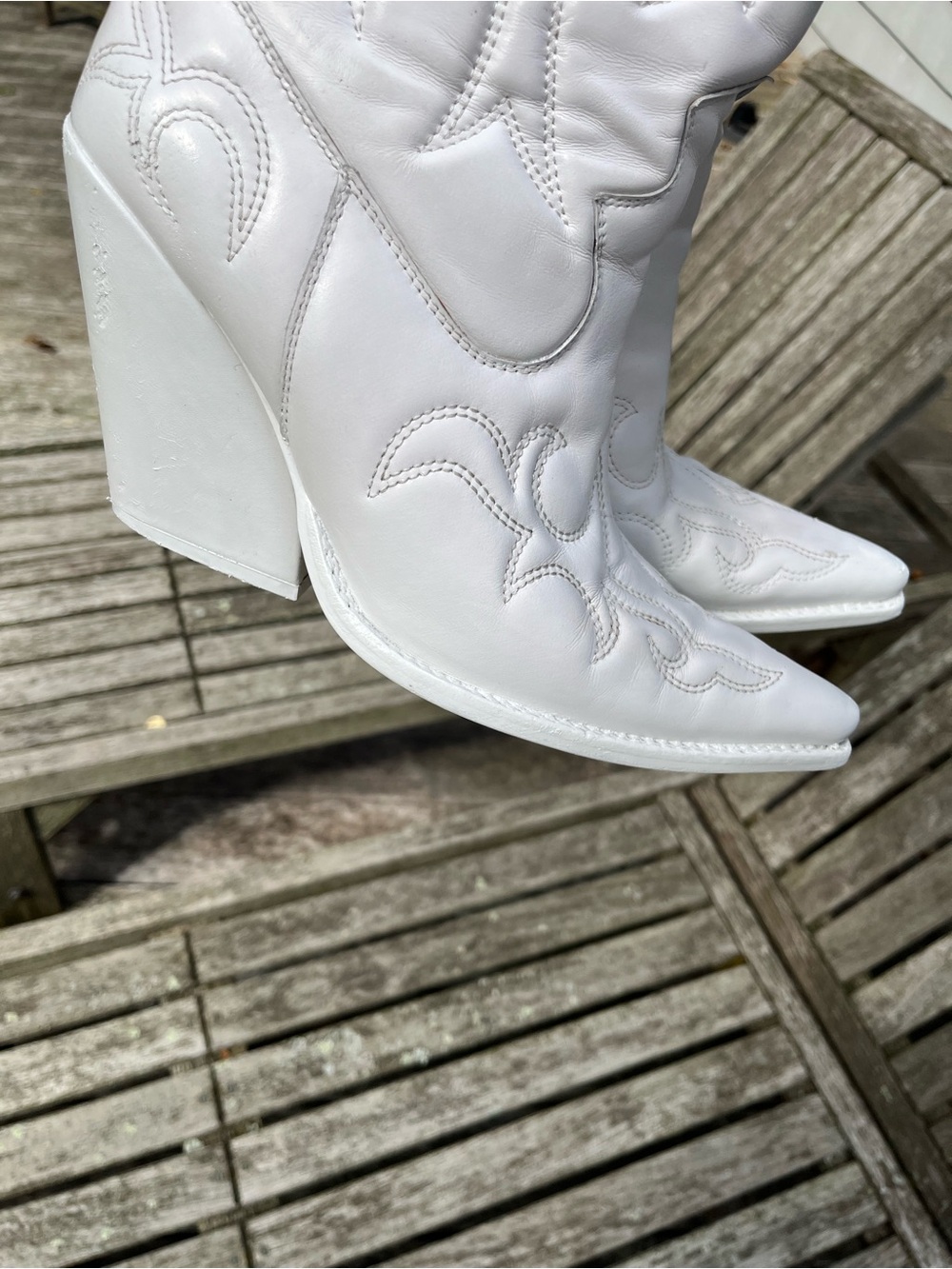 Jeffrey Campbell Tall White Cowboy Boots - Picture 7 of 9